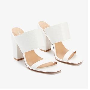 express Thick Double Band Block Heel Sandals